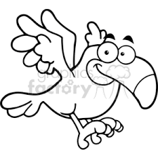 Bird Cartoon Pictures Black And White Black And White Tropical Bird Bird Coloring Pages Coloring Pages Cartoon Coloring Pages