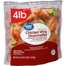 Keep frozen, no need to thaw before cooking. Great Value Chicken Wing Drummettes 4 Lb Frozen Walmart Com Walmart Com