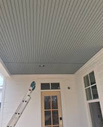 The Porch Ceiling Is Going Up This Morning Finally I Ll Have My Haint Blue Ceilings A Southern Legend Ha Porch Paint Porch Ceiling Porch Remodel