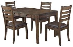 Shop dining room chairs and other antique and modern chairs and seating from top sellers and makers around the world. Signature Design By Ashley Royard D765 25 4x01 Rustic 5 Piece Rectangular Table And Chair Set Furniture And Appliancemart Dining 5 Piece Sets