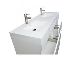 Wishing to provide your bathroom a modern personality, frameless bathroom mirrors with inset lighting deliver all the potential for an ultra contemporary ambiance. Buy 57 Inch Modern Double Sink Vanity Set In Glossy White Black Tn T1440 Hgw Conceptbaths Com