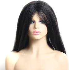 Connie Hair Yaki Straight Synthetic Wigs For Black Women 1B# Color Omber  Machine-Made Wigs Non Lace Front Wigs Human Hair : Buy Online at Best Price  in KSA