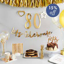 Glittery 80th birthday decorations kit (already assembled)cheers to 80 years banner bunting, sparkling celebration hanging swirls, gold silver black 80 years old party supplies,40th happy birthday decorations. 80th Birthday