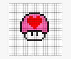 Pixel art week a week of pixel art! Heart Mushroom Perler Bead Pattern Facile Pixel Art Pokemon Transparent Png 610x610 Free Download On Nicepng