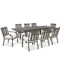 Rialto Outdoor Aluminum 9 Pc Dining Set Extension Dining Table And 8 Slat Back Dining Chairs C Extension Dining Table Sophisticated Furniture Dining Chairs