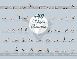 The practice of asana should be. 40 Yoga Asanas Mit Namen Vektor Clipart Eps