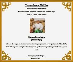 Serta ucapan selamat khitanan, supaya menjadi lebih tenang dan berani. Contoh Ucapan Khitanan Nusagates