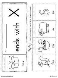 Letter X Ending Sound Flipbook Printable Flip Book Kindergarten Letters Preschool Letters
