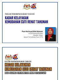Penambahbaikan 81 skim perkhidmatan (36). Slide Kadar Cuti Rehat 11 2015