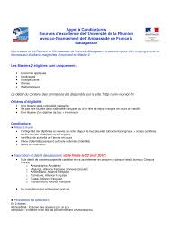 4 campusfrance6, comores les procédures d'inscription selon votre situation intégrer un premier cycle universitaire en france (l1, l2, bts, dut, écoles spécialisées) remettre un dossier constitué comme suit à l'espace campus france de moroni ou aux alliances d'anjouan et de mohéli. Ifm Madagascar Info Appel A Candidatures Bourses D Excellence De L Universite De La Reunion Avec Co Financement De L Ambassade De France A Madagascar Pour Les Etudiants Malgaches S Inscrivant En Master 2 Date Limite Le