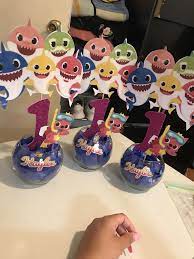 Baby Shark Centerpiece Shark Themed Birthday Party Shark Party Decorations Shark Theme Birthday