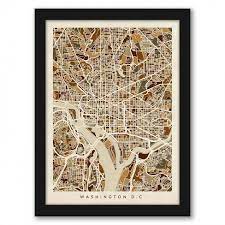 Washington dc art, washington dc print set, wall art, black and white photography, dc neighborhoods, architecture, set of 9 prints. Americanflat Washington Dc Street Map New 4 By Michael Tompsett Black Frame Wall Art Target