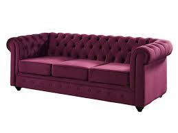 Matrimoniale da 140, 160 o 180 cm e. Divano 3 Posti In Velluto Colore Porpora Chesterfield
