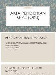Murid pendidikan khas hadapi kesukaran menyesuaikan diri mengikuti kelas dalam talian. Akta Pendidikan Khas Oku