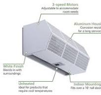 Berner CHD10-3120A 120" Unheated Air Curtain - (3) Speeds, White, 120v