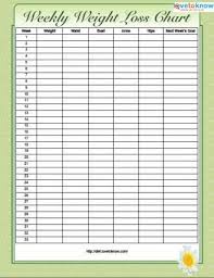 Free Printable Blank Weight Loss Chart Template Download