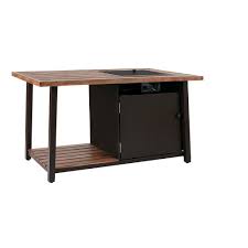 If you've chosen a square gas fire pit, this cover is a great choice. Hampton Bay Fordham 46 In W X 26 In H Rectangular Powder Coated Steel Lp Fire Pit Coffee Table In Faux Wood With Lava Rocks Brown Walmart Com Walmart Com