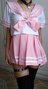 pink serafuku ft. thigh high socks Porn Pic - EPORNER