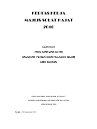 Kertas kerja solat hajat sk termunong tuaran pendahuluan solat hajat merupakan salah satu aktiviti tahunan yang diadakan oleh panatia pendidikan islam. Kertas Kerja Solat Hajat 2010