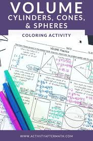 Volume Of Cylinders Cones And Spheres Coloring Activity In 2020 8th Grade Math Color Activities Volume Math