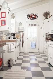 Gray And White Checkered Floor Kitchen Flooring Trendy Kitchen Tile Wood Tile Kitchen