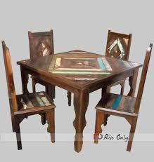 Dining Table And Chairs Wooden Rough Finish Patio Dining Sets Wood Dining Table S Wooden Dining Table Set Dining Table Set Designs Reclaimed Wooden Furniture