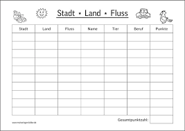 Blanko tabellen zum ausdruckenm : Stadt Land Fluss Gratis Pdf Vorlage