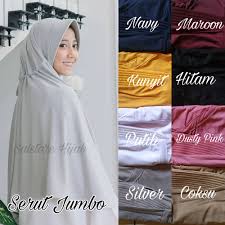 Jilbab Serut Jumbo Jersey Polos Syari Murah Elevenia