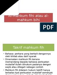 Maybe you would like to learn more about one of these? Bab 6 Al Mahkum Fihi Atau Al Mahkum Bihi