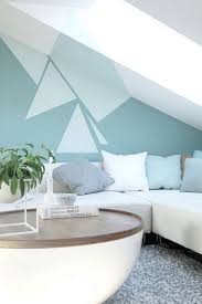 Wand Streichen Muster Ideen Wohnzimmer Dachschraege Gruentoene Dreiecke Wand Streichen Muster Wande Streichen Wohnzimmer Streichen
