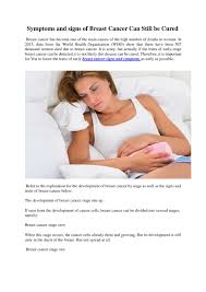 Breast cancer is most often associated with having a breast lump. Ppt Symptoms And Signs Of Breast Cancer Can Still Be Cured Powerpoint Presentation Id 8033870