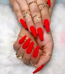 Paint the nails a red base coat then you use a brush to outline the complete nail. 40 Red Nails Nail Art Designs 2020