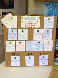 Cork Board Chore Chart Punch Holes In Chore Cards And Place
