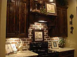 Brick Backsplash Backsplash With Dark Cabinets Dark Kitchen Cabinets Brick Backsplash