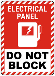• electrical panel labels are available in different sizes. Electrical Panel Do Not Block Floor Label E3466