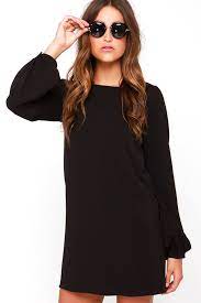 Free delivery on orders if you're looking for a dress that's super flattering and can be dressed up or down for any occasion, pick up something from our great selection of shift dresses. Cute Black Dress Shift Dress Long Sleeve Dress 38 00 Lulus