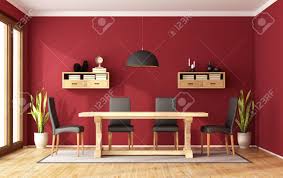 To wipe your hesitation away, we have gathered ten red dining room ideas that you can use as your ultimate reference. Red Dining Room With Rustic Table And Modern Chair 3d Rendering Stock Photo Picture And Royalty Free Image Image 54231463