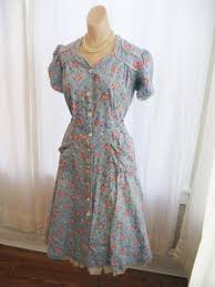 Vintage 1930 S House Dress 1940 S Cotton Chore Dress Etsy House Dress Housewife Dress Charming Dress