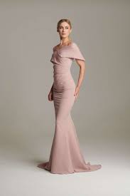 Kevan Jon Loren Cross Over Fishtail Off Shoulder Ball Dress