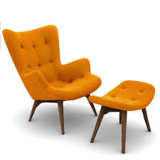 Danish modern, mid century modern specs: Grant Featherston Contour Lounge Chair Ottoman Boucle Wool Copper Walnut