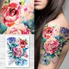 They have been created to look like watercolor paintings. Amazon Com Supperb Temporary Tattoos Watercolor Painting Bouquet Of Summer Flowers Beauty Personal Care