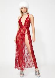 Red Lace Halter Gown Dolls Kill