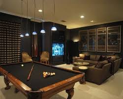 27 Interior Designs With Custom Pool Tables Interiorforlife Com Dark Media Room With Pool Table Pool Table Room Man Cave Home Bar Game Room Basement