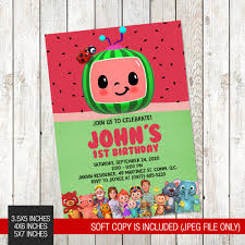 Whatever milestone you're marking, you'll find an invitation to kick off the celebrating. Cocomelon Coco Melon Themed Printed Birthday Invitation B131 Shopee Philippines
