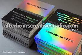 On this product there is only 1 holographic foil available, need more ( request a custom quote ) Full Holographic Business Cards On 350gsm Silk Card Stock