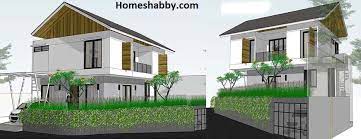 Kamu suka gaya seperti apa? Desain Dan Denah Rumah Bertingkat Di Sudut Jalan Dan Lahan Miring Dengan Garasi Bawah Tanah Homeshabby Com Design Home Plans Home Decorating And Interior Design