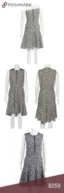 Akris Punto Fit Flare Zip Front Sleeveless Dress Clothes Design Abstract Print Dress Dresses