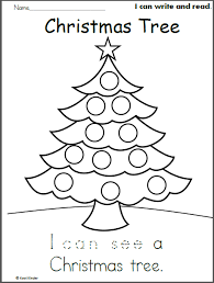 Free Christmas Tree Trace Read And Color Worksheet For Beginning Readers In Preschool And Kinderg Christmas Worksheets Christmas Reading Preschool Christmas