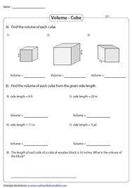 What is volume of cube. Volume Of Cubes Worksheets