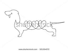 Black And White Dachshund Drawing Freehand Drawn Black And White Cartoon Dachshund Dachshund Drawing Dachshund Illustration Dachshund Tattoo